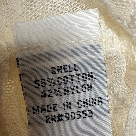 Boho Sheer Lace Tie Front S Cardigan Front Ivory Featival Top - Picture 5 of 8